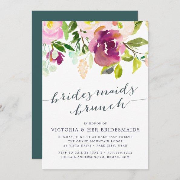 Vibrant Bloom Bridesmaids Brunch Invitations