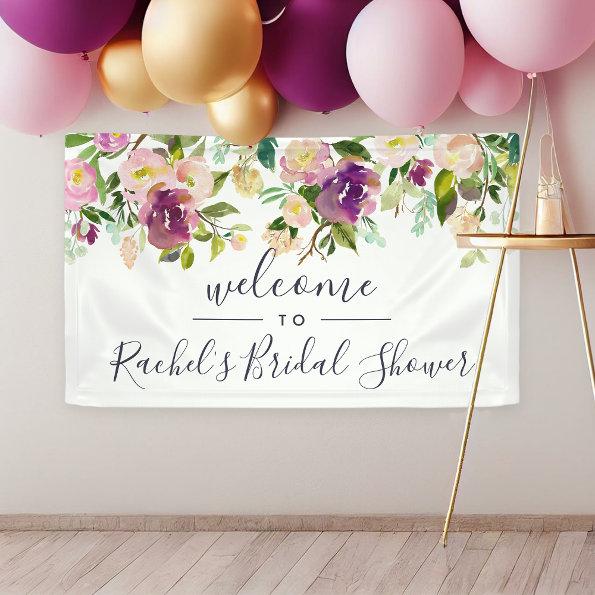 Vibrant Bloom | Watercolor Floral Shower Welcome Banner