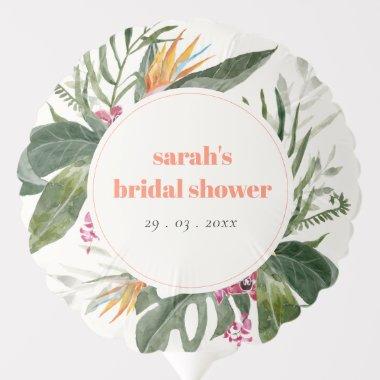 Vibrant Blush Boho Tropical Floral  Balloon