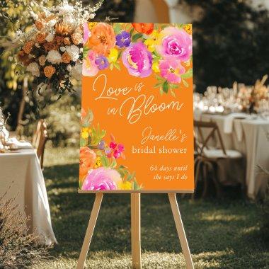 Vibrant Boho Floral Orange  Welcome Foam Board