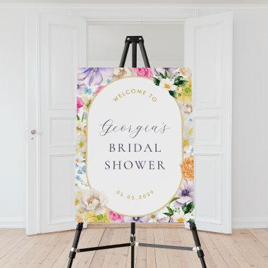 Vibrant Bright Flowers  Welcome Sign