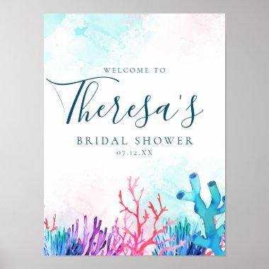 Vibrant Coral Reef Bridal Shower Poster