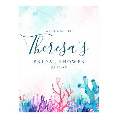 Vibrant Coral Reef Bridal Shower Poster