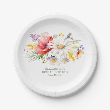 Vibrant Elegant Summer Wildflowers Garden Party Paper Plates