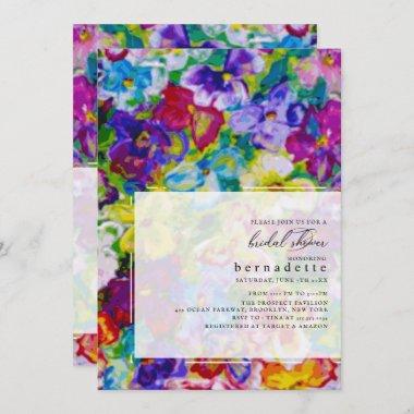 Vibrant, Hand Painted Floral Bridal Shower Invitations