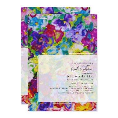 Vibrant, Hand Painted Floral Bridal Shower Invitations