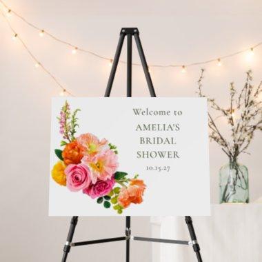 Vibrant Pink Poppies Floral Bridal Shower Welcome Foam Board