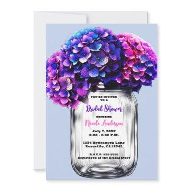 Vibrant Purple Blue Pink Hydrangeas
