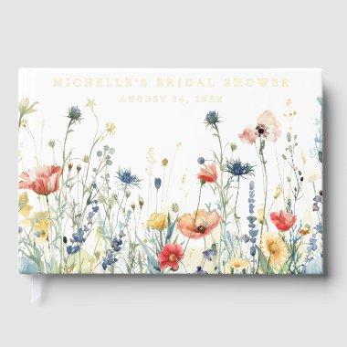 Vibrant Wildflower  Foil Guest Book