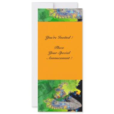 VIBRATIONS OF MATTER , green yellow black orange Invitations