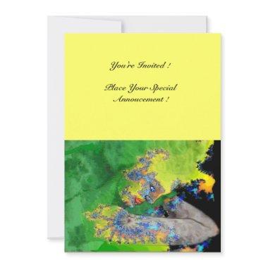 VIBRATIONS OF MATTER , green yellow black yellow Invitations