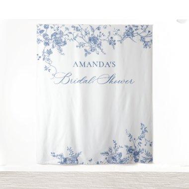 Victorian Blue Floral  Backdrop