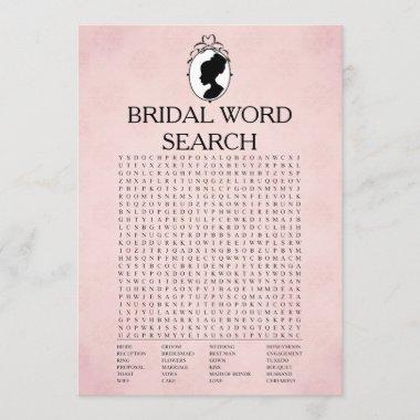 Victorian Bridal Shower Word Search Game Invitations