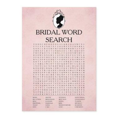 Victorian Bridal Shower Word Search Game Invitations