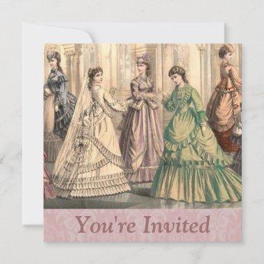 Victorian Bride and Attendants Invitations