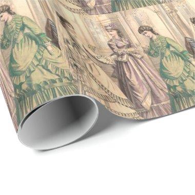 Victorian Bride and attendants Wrapping Paper