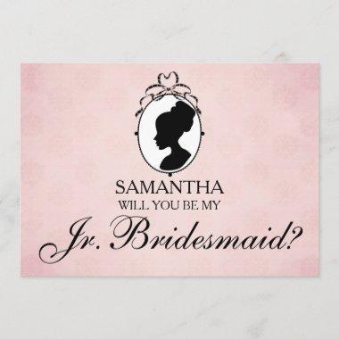 Victorian Cameo Will You Be My Jr. Bridesmaid Invitations