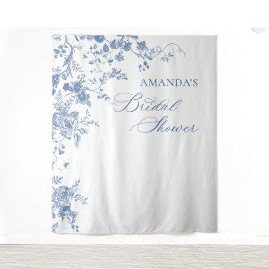 Victorian Dusty Blue Floral  Backdrop