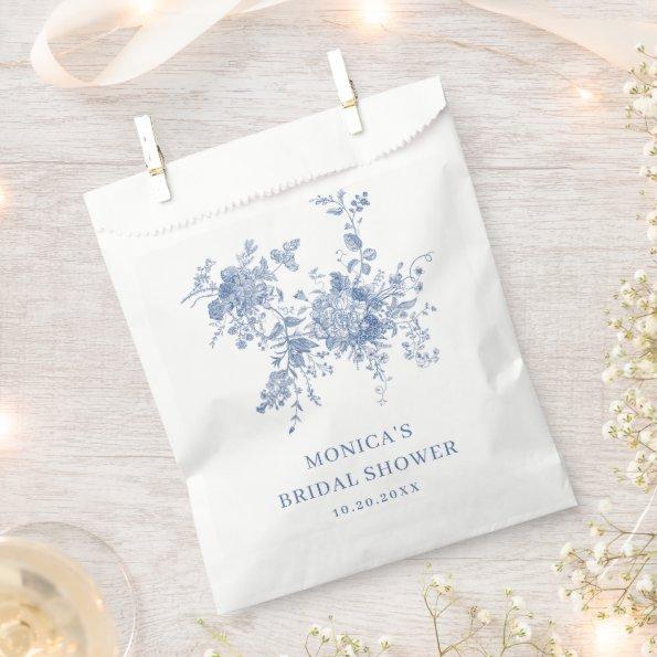 Victorian Dusty Blue French Garden  Favor Bag