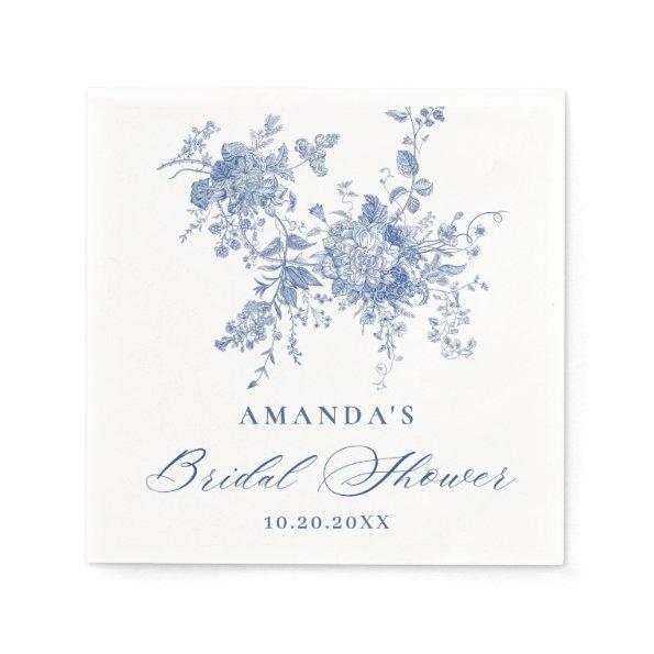 Victorian Dusty Blue French Garden  Napkins