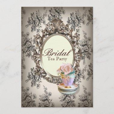 victorian floral botanical bridal shower tea party Invitations