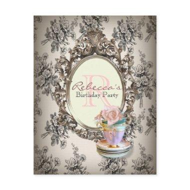 victorian floral cupcake english tea party Invitations