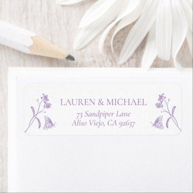 Victorian French Lavender Shower Return Address Label