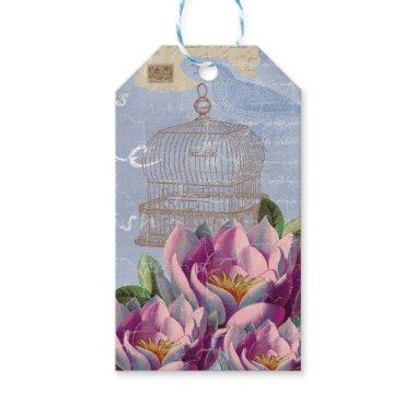 Victorian Love Thoughts Dreams Butterfly Bird Cage Gift Tags