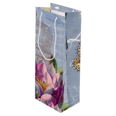 Victorian Love Thoughts Dreams Butterfly Bird Cage Wine Gift Bag