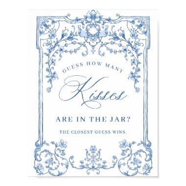 Victorian Ornate Grace Floral Blue  Poster