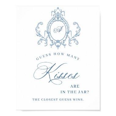 Victorian Ornate Grace Floral Blue  Poster