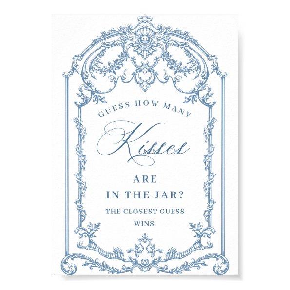 Victorian Ornate Grace Floral Blue  Poster