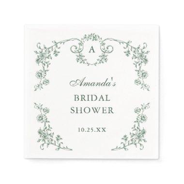Victorian Ornate Grace Floral  Napkins