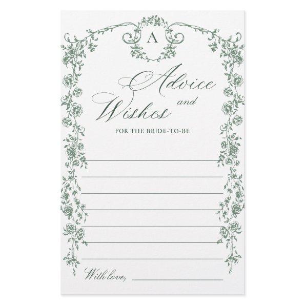 Victorian Ornate Grace Floral Wishes & Advice Card