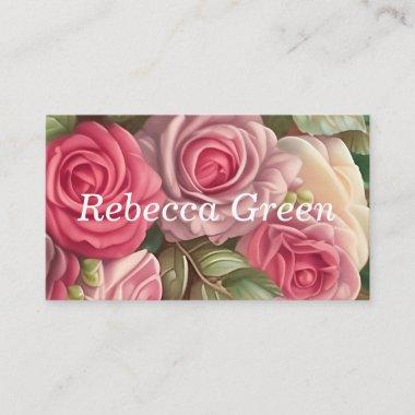 Victorian Rose Garden - Wedding Bouquet Business Invitations