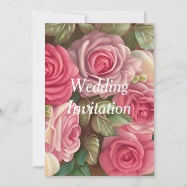 Victorian Rose Garden - Wedding Bouquet Invitations