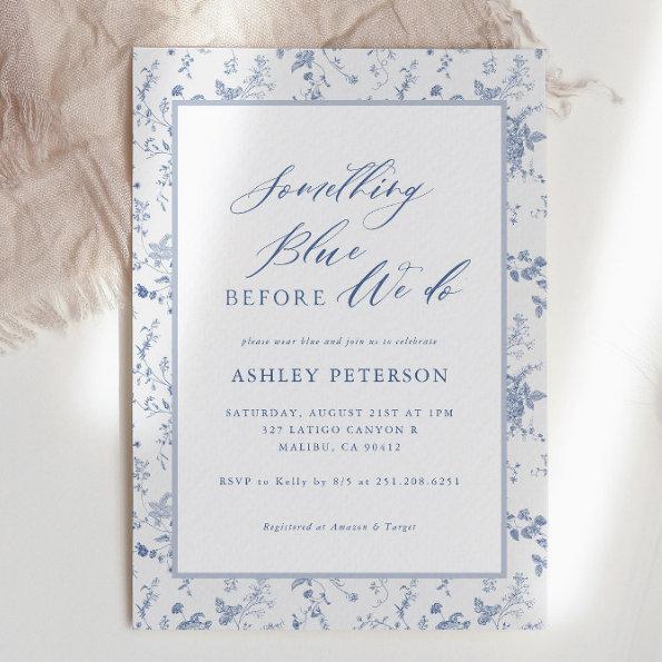 Victorian Something Blue We Do Wedding Shower Invitations