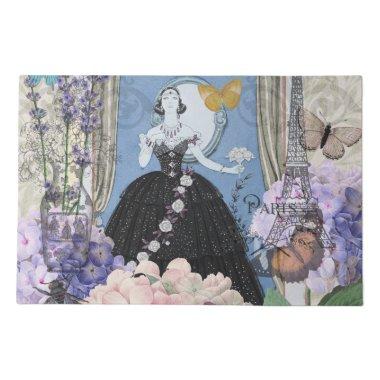 Victorian Woman Floral Fancy Gown Doormat