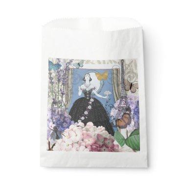Victorian Woman Floral Fancy Gown Favor Bag