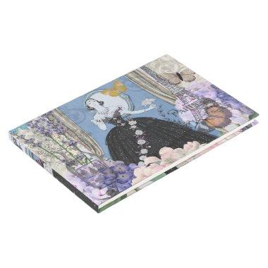 Victorian Woman Floral Fancy Gown Guest Book
