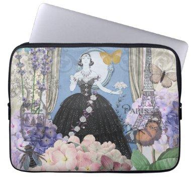 Victorian Woman Floral Fancy Gown Laptop Sleeve