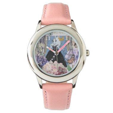 Victorian Woman Floral Fancy Gown Watch