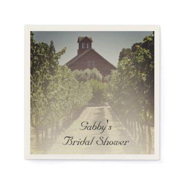 Vineyard and Rustic Red Barn Bridal Shower Napkins