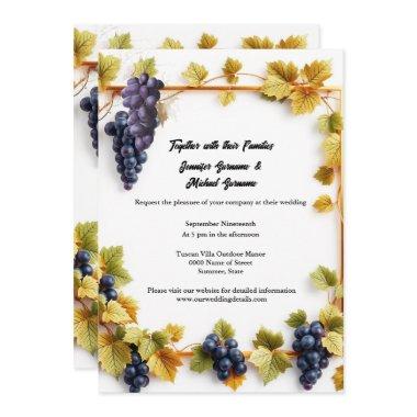 Vineyard wedding fall autumn grapes winery elegant