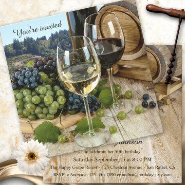 Vineyard Wine Theme Party Invitations