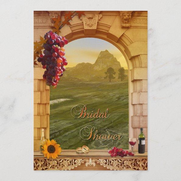 Vineyard Wine Themed Fall Bridal Shower Invitations