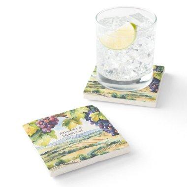 Vineyard winery  favors printed stone coaster