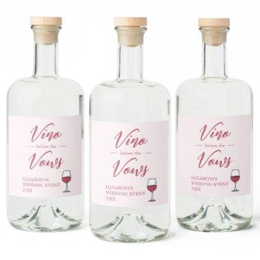 Vino Before The Vows /Bachelorette Liquor Bottle Label