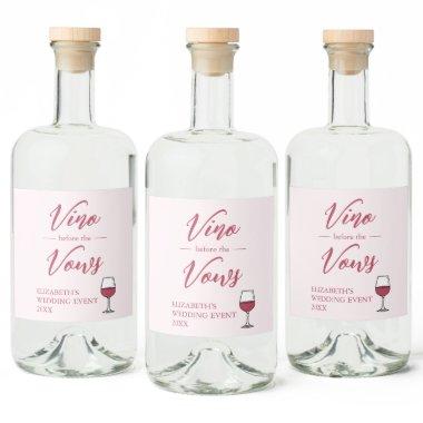 Vino Before The Vows Bridal Shower/Bachelorette Liquor Bottle Label