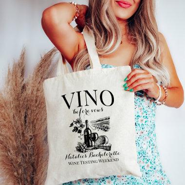 Vino Before Vows Bach Custom Winery Bachelorette Tote Bag